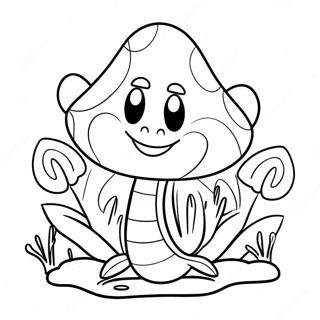 Cute Piranha Plant With Smiling Face Coloring Page 23284-21367