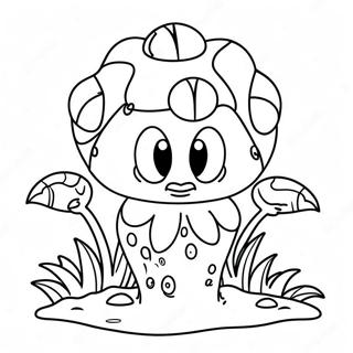 Cute Piranha Plant With Smiling Face Coloring Page 23284-21368