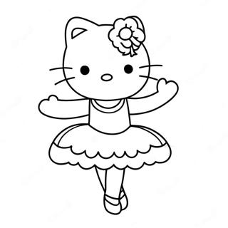 Hello Kitty Ballerina Outline Coloring Page 23293-21370