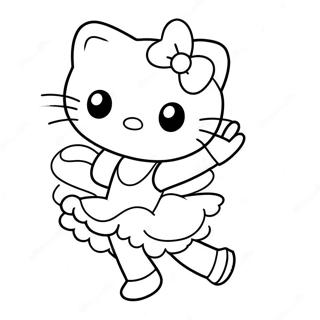 Cute Hello Kitty Ballerina Dancing Coloring Page 23294-21376