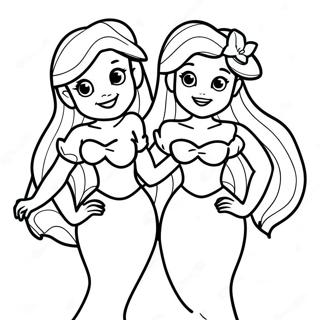 Ariel Sisters Coloring Pages