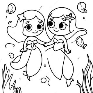 Ariel Sisters Underwater Adventure Coloring Page 23314-21389