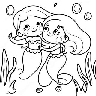 Ariel Sisters Underwater Adventure Coloring Page 23314-21390