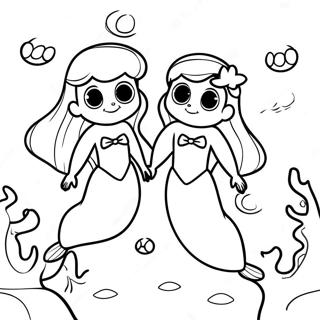 Ariel Sisters Underwater Adventure Coloring Page 23314-21391