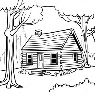 Log Cabin Coloring Pages