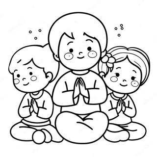 Children Praying Coloring Page 2332-1910