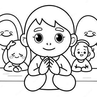 Children Praying Coloring Page 2332-1911