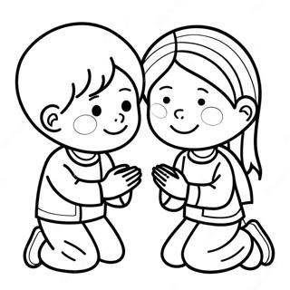 Children Praying Coloring Page 2332-1912