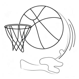 Fun Basketball Hoop With Ball Coloring Page 23334-21407