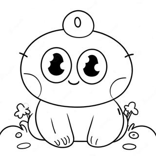 Cute Number 8 With Cartoon Eyes Coloring Page 23354-21423