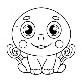 Cute Number 8 With Cartoon Eyes Coloring Page 23354-21424