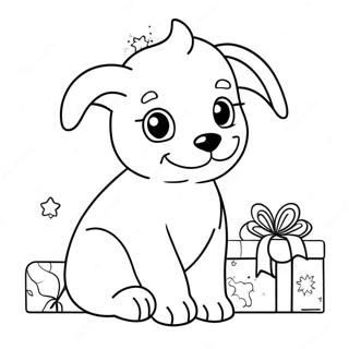 Christmas Puppy Coloring Page 23363-21428