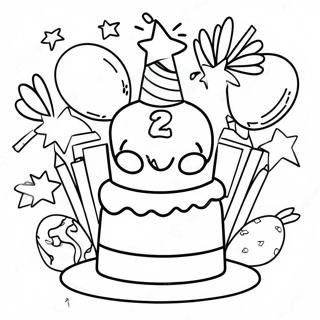 Happy 2nd Birthday Coloring Pages