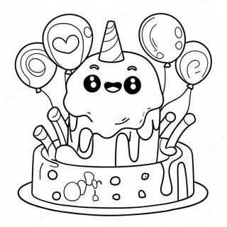 Happy 2nd Birthday Celebration Coloring Page 23373-21435