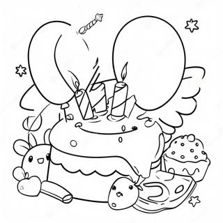 Happy 2nd Birthday Celebration Coloring Page 23373-21436