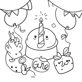 Joyful 2nd Birthday Party Coloring Page 23374-21437