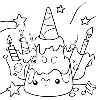 Joyful 2nd Birthday Party Coloring Page 23374-21438