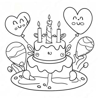 Joyful 2nd Birthday Party Coloring Page 23374-21439