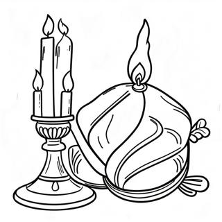 Shabbos Candle Lighting Coloring Page 23393-21450