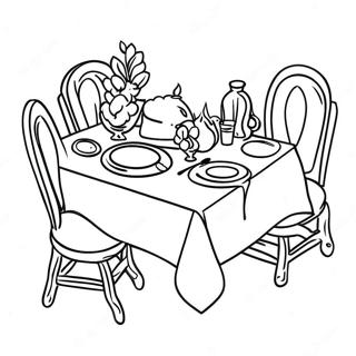 Joyful Shabbos Dinner Table Coloring Page 23394-21453