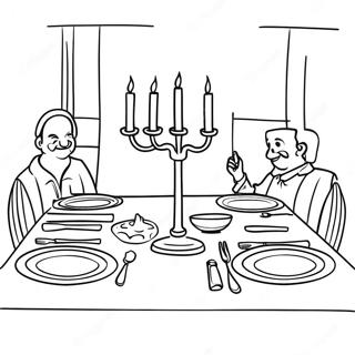 Joyful Shabbos Dinner Table Coloring Page 23394-21454