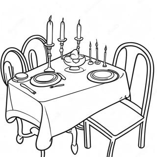 Joyful Shabbos Dinner Table Coloring Page 23394-21456