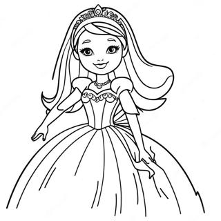 Bibble Barbie In A Sparkling Dress Coloring Page 23404-21461