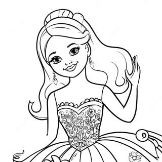 Bibble Barbie In A Sparkling Dress Coloring Page 23404-21462