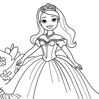 Bibble Barbie In A Sparkling Dress Coloring Page 23404-21463