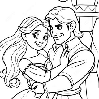 Rapunzel And Flynn Coloring Page 23423-21474