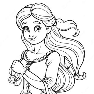 Rapunzel With Long Hair Coloring Page 23424-21477