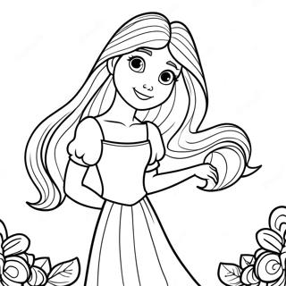 Rapunzel With Long Hair Coloring Page 23424-21479