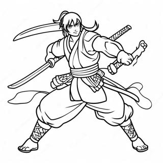 Tengen Uzui With Dual Nichirin Blades Coloring Page 23454-21501