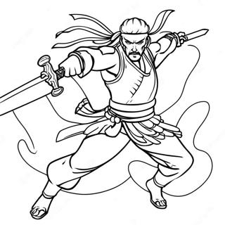 Tengen Uzui With Dual Nichirin Blades Coloring Page 23454-21503