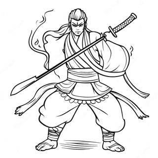 Tengen Uzui With Dual Nichirin Blades Coloring Page 23454-21504