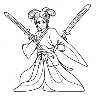 Tengen Uzui With Dual Nichirin Blades Coloring Page 23454-21673