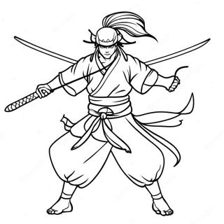 Tengen Uzui With Dual Nichirin Blades Coloring Page 23454-21674