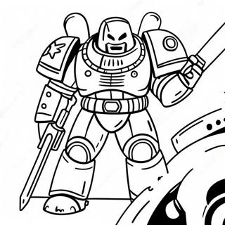 Space Marine Battle Armor Coloring Page 23504-21542