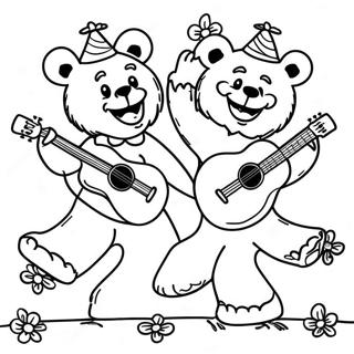 Grateful Dead Dancing Bears Coloring Page 23514-21552