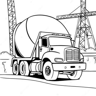 Construction Cement Truck Coloring Page 23524-21560