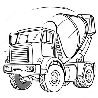 Construction Cement Truck Coloring Page 23524-21730