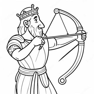 Brave King David With Slingshot Coloring Page 23534-21565