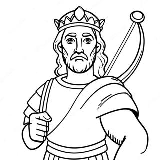 Brave King David With Slingshot Coloring Page 23534-21566