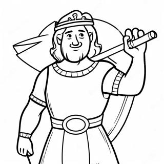 Brave King David With Slingshot Coloring Page 23534-21568