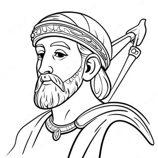 Brave King David With Slingshot Coloring Page 23534-21737