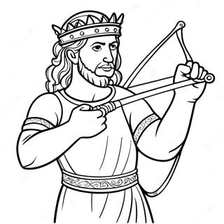 Brave King David With Slingshot Coloring Page 23534-21738