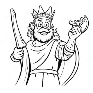 Brave King David With Slingshot Coloring Page 23534 21740