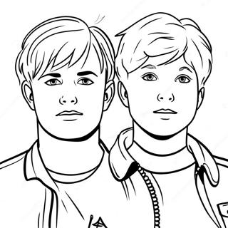 Sam And Colby Adventure Coloring Page 23544-21575