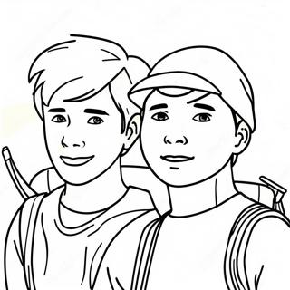 Sam And Colby Adventure Coloring Page 23544-21748