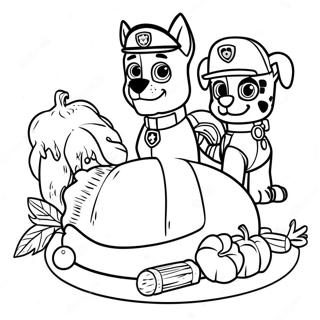 Paw Patrol Thanksgiving Coloring Page 23553-21750